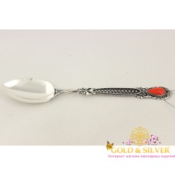 Серебряная ложка с кораллом 6027